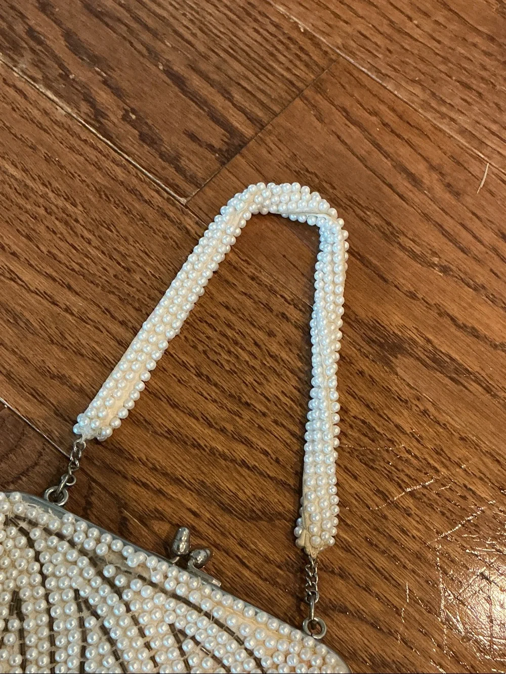 Ivory Pearl Beaded Evening Bag